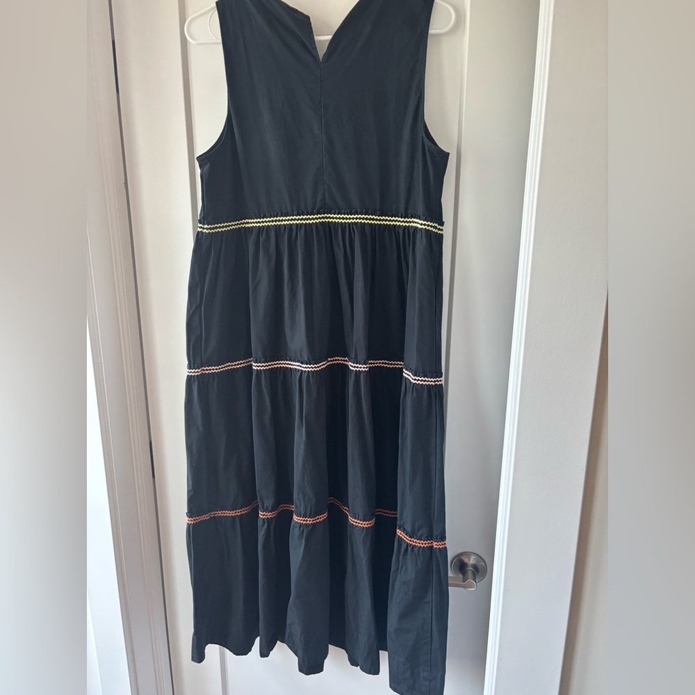 Madewell Black Maxi Dress with Colorful Trim